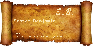 Starcz Benjámin névjegykártya